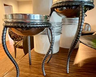 66. Pair of Decorative Silver Benzy Bowls
