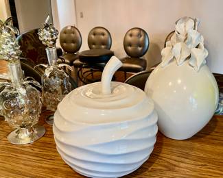 57. White Ceramic Sculpture
58. White Ceramic Apple w/ Wave Surface