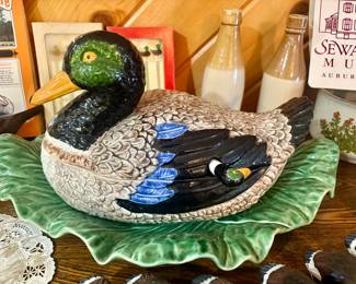 Mallard Soup Tureen w/Duck Head Ladle