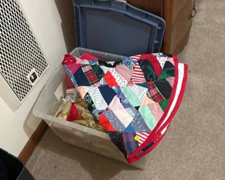 QUILTED TREE SKIRT AND OTHER CHRISTMAS ITEMS