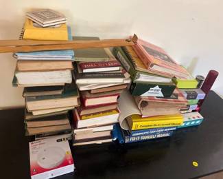 VARIOUS BOOKS, FLASHLIGHTS THERMOMETER