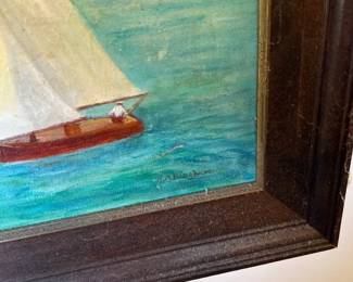 FRAMED SAILBOAT CANVAS DECOR