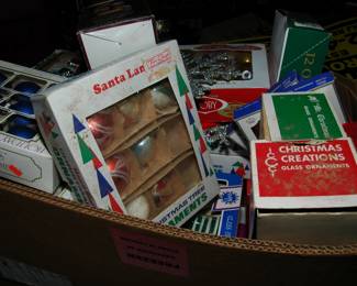 lots of vintage Christmas ornaments!