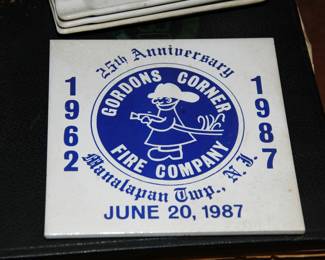 Gordons Corner Fire Company collectible items, and glasses too!