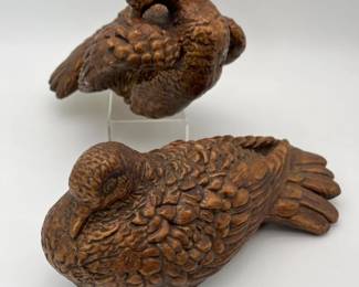 43 MidCenturyProgressiveArtProductsChalkwareBronzeColoredDoves