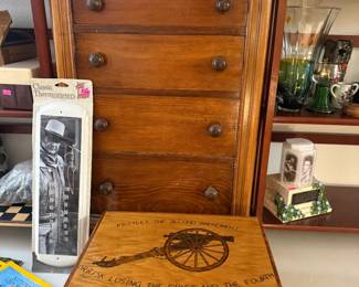 Antique Tabletop Dresser, Vintage Bullet Speed Measurement Device