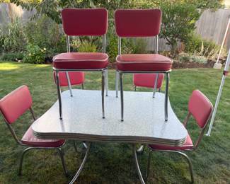 Vintage Chrome table with matching Retro style (not vintage) chairs