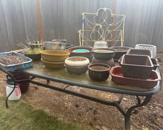 Bonsai Pots From Japan, Bonsai Supplies, Garden Pots, Antique Bed Frame/Garden Trellis