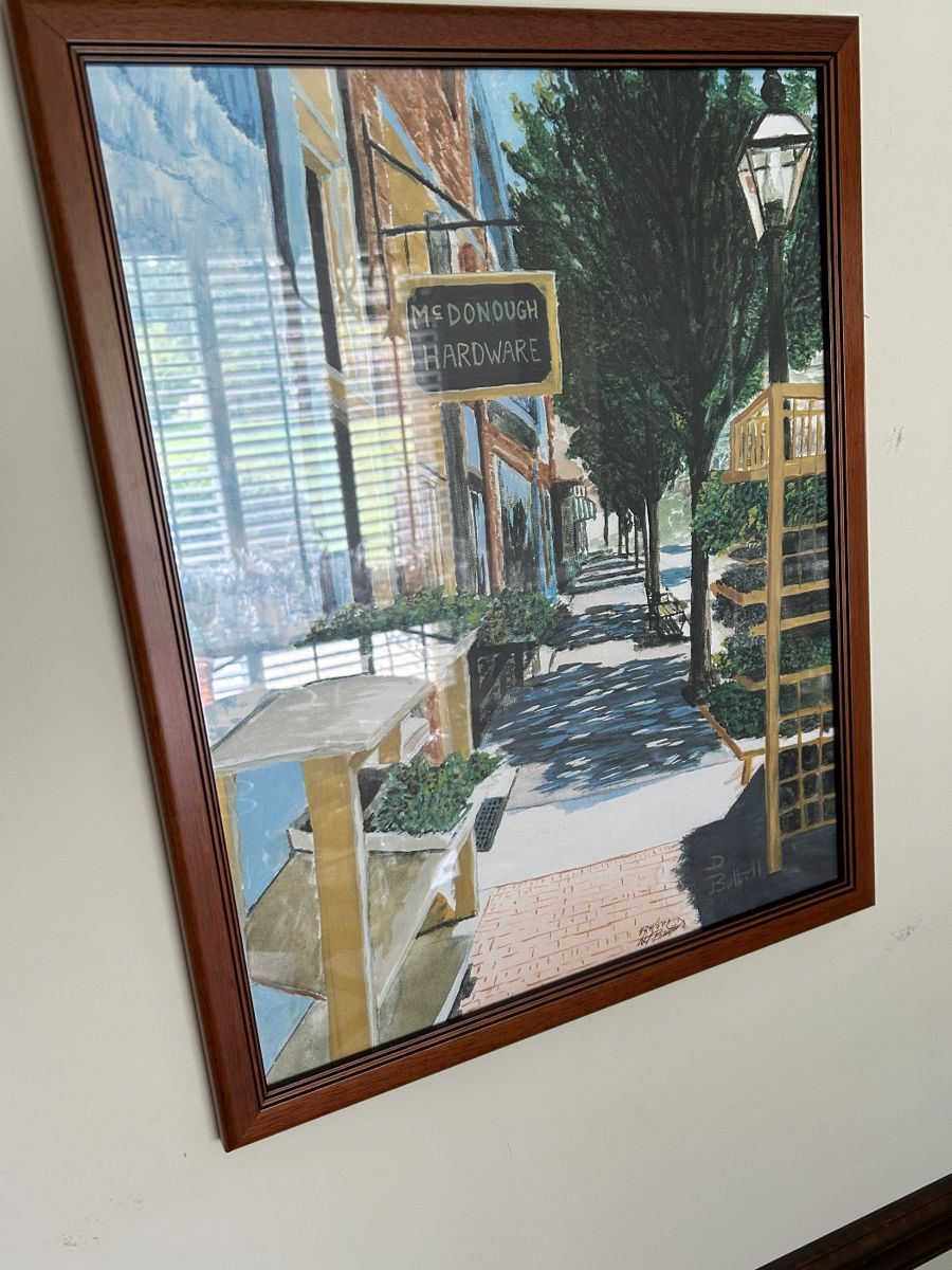 Signed art work by the Hon. Del Buttrell. (1941-2006) Downtown McDonough.