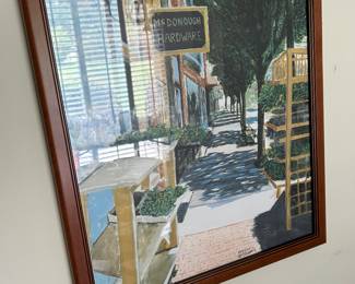 Signed art work by the Hon. Del Buttrell. (1941-2006) Downtown McDonough.