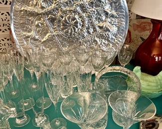 4 Waterford Tall Lismore Iced Beverage glasses. Waterford Pilsners. Mini crystal decanter/perfume bottle.
