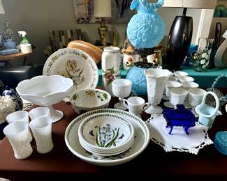 Portmerion Botanical pasta serving bowl and 4 bowls.