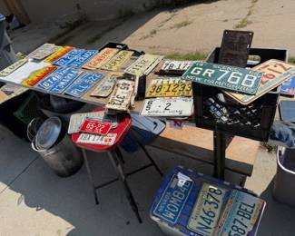 Various state, personalized, trailer, mobile home plates. 