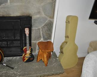 Gretsch guitar - Grateful Dead Ukulele by Alvarez along with Gretsch guitar case