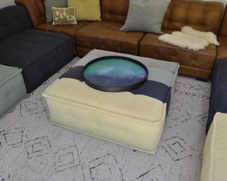 K Faulk for Pottery Barn Leather sectional  couch - modular upholstered accent pieces