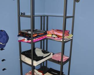 Metal corner shelving unit is for sale