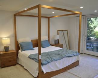 Thomas Bina Otis four Poster Canopy Bed and end tables