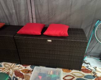 Outdoor storage container with interior liner (several available)