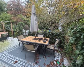 Patio set with umbrella