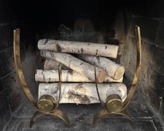 Donald Deskey brass andirons