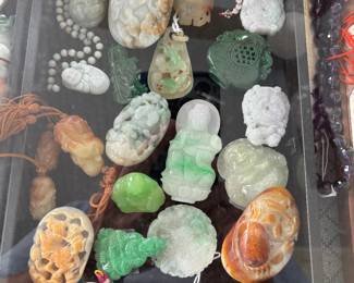 Selection of jade pieces (many, many more not pictured)