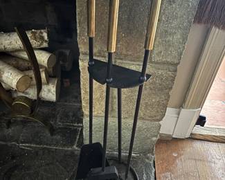 Mid-century fireplace tools (second set)