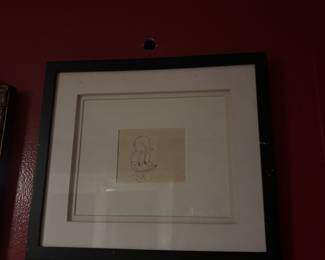 Signed Walter Lantz Woody Woodpecker drawing
