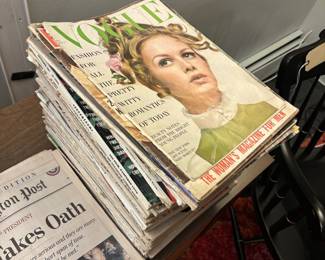 Large amount of vintage Vogue, Seventeen, Harper’s Bazaar, etc. from the 1960s and 1970s