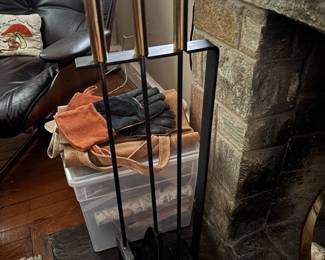 Mid-century fireplace tools (first set)