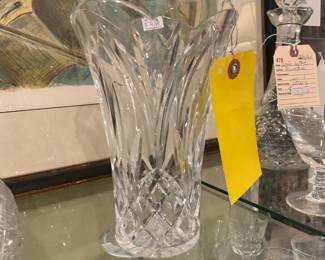Cut crystal vase $52.50 + tax