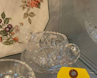 Cut crystal sugar and creamer set $12.25 + tax