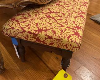 Red and beige small antique (colonial revival) footstool $42 + tax