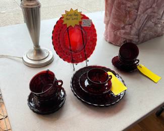 Ruby red 1960s hobnail China $70 + tax