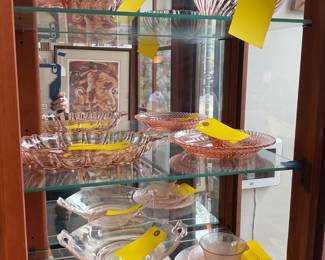 Pink depression glass