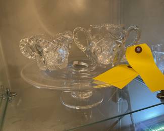 Cut crystal sugar and creamer set $12.25 + tax
