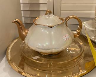 Vintage White and gold teapot $21 + tax