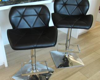 MCM chrome and leather bar stools