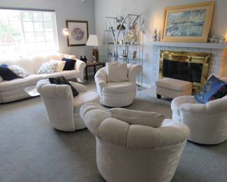 Living room sofa and 2 barrel chairs left ( 2 sold yesterday!)