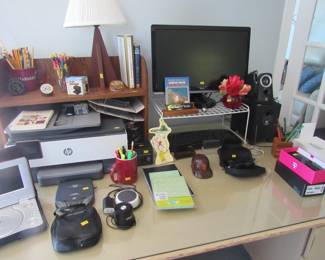 Desk top - HP printer plus other office supplies