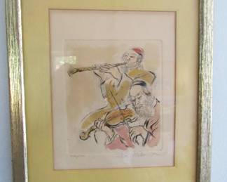Art "The Musicians" with authenticity on the back