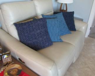 Leather recliner love seat