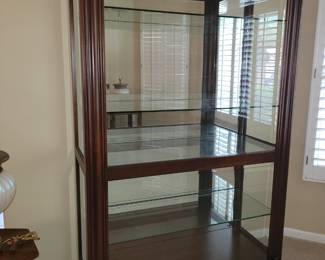 Vintage Curio/Hutch with sliding door