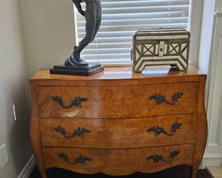 Italian Olive wood Bombe commode