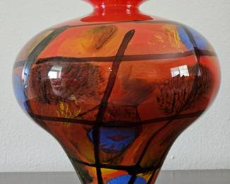 Ioan Nemtoi studio art glass vase, signed