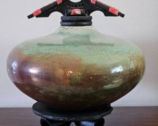 "Wish Keeper" Raku pottery vessel by Matthew Lovein, Hawaii
