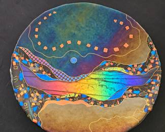Karen Ehart studio art glass platter