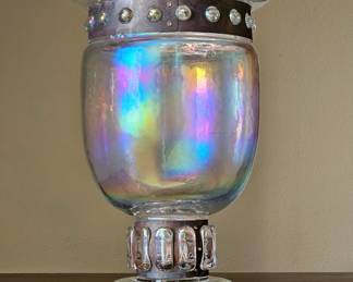 Silvestri blown glass copper imprisoned large vase / centerpiece