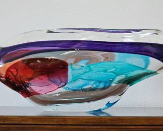 Leon Applebaum art studio glass vase #1