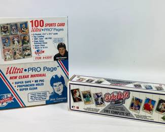 Complete 1991 Upper Deck MLB trading card set (800 cards total) and a new box of (100) Ultra-Pro Pages. Shipping-YES