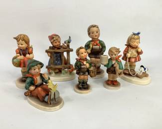 M.J. Hummel Figurines:First Issue/ Special Event Figurine- "My Favorite Pony", "Signs Of Spring" "School Girl", "Singing Lesson", and more; ranging from H 3" - 5". Some crazing Shipping-YES